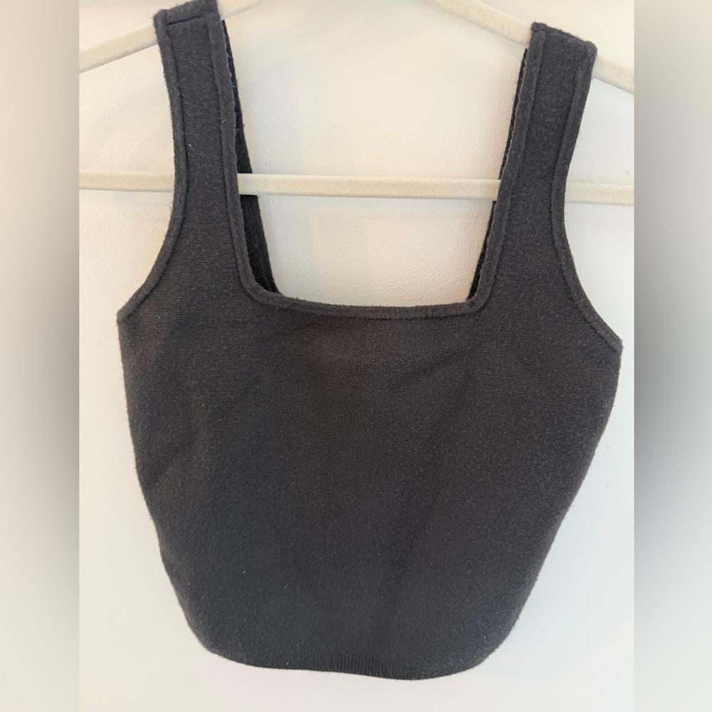 Abercrombie & Fitch Charcoal cropped sweaterish tank